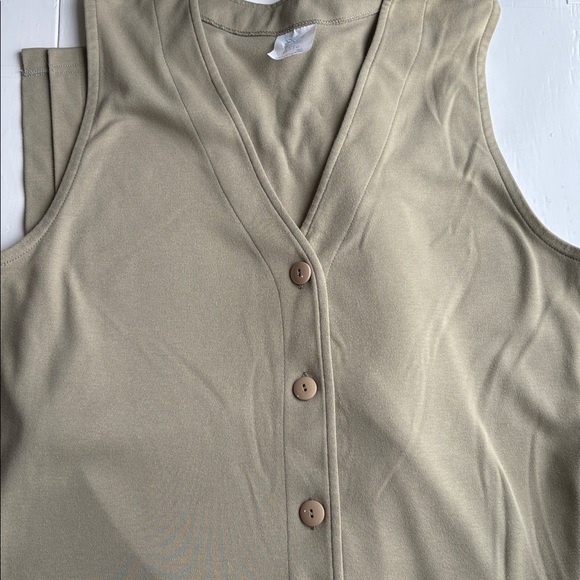 Weekenders Plus Size Soft Olive Green Beige Sleeveless Button-Down Maxi Dress XL - Picture 9 of 14
